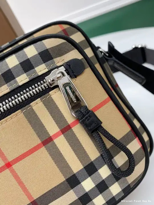 Official First Bag Ru Check Leather BURBERRY Crossbody Vintage Bag and 0606